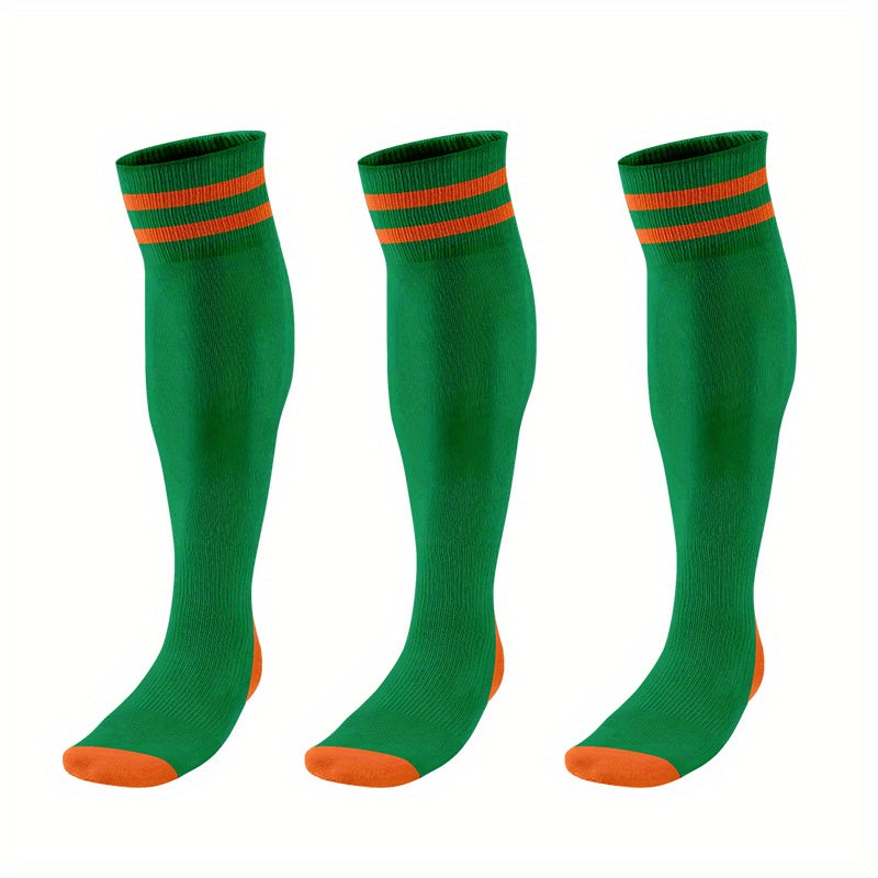 3 Pairs Men's Breathable Soccer Thigh Socks for Sports