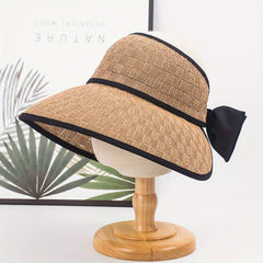 Breathable Wide Brim Visor Hat Women UV Protection Travel Beach Hat