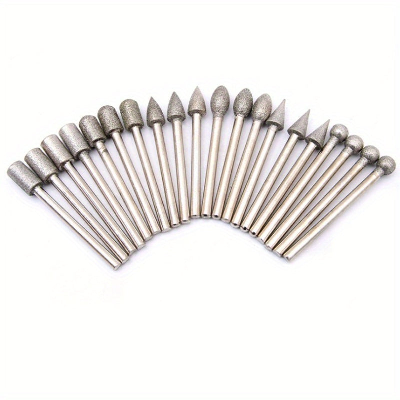 20pcs Diamond Grinding Head Kit for Carving, Grinding, Polishing, Jewelry Making