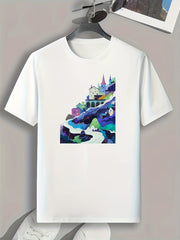 Colorful Painting Print Men's Graphic T shirt Casual Comfy Tees
