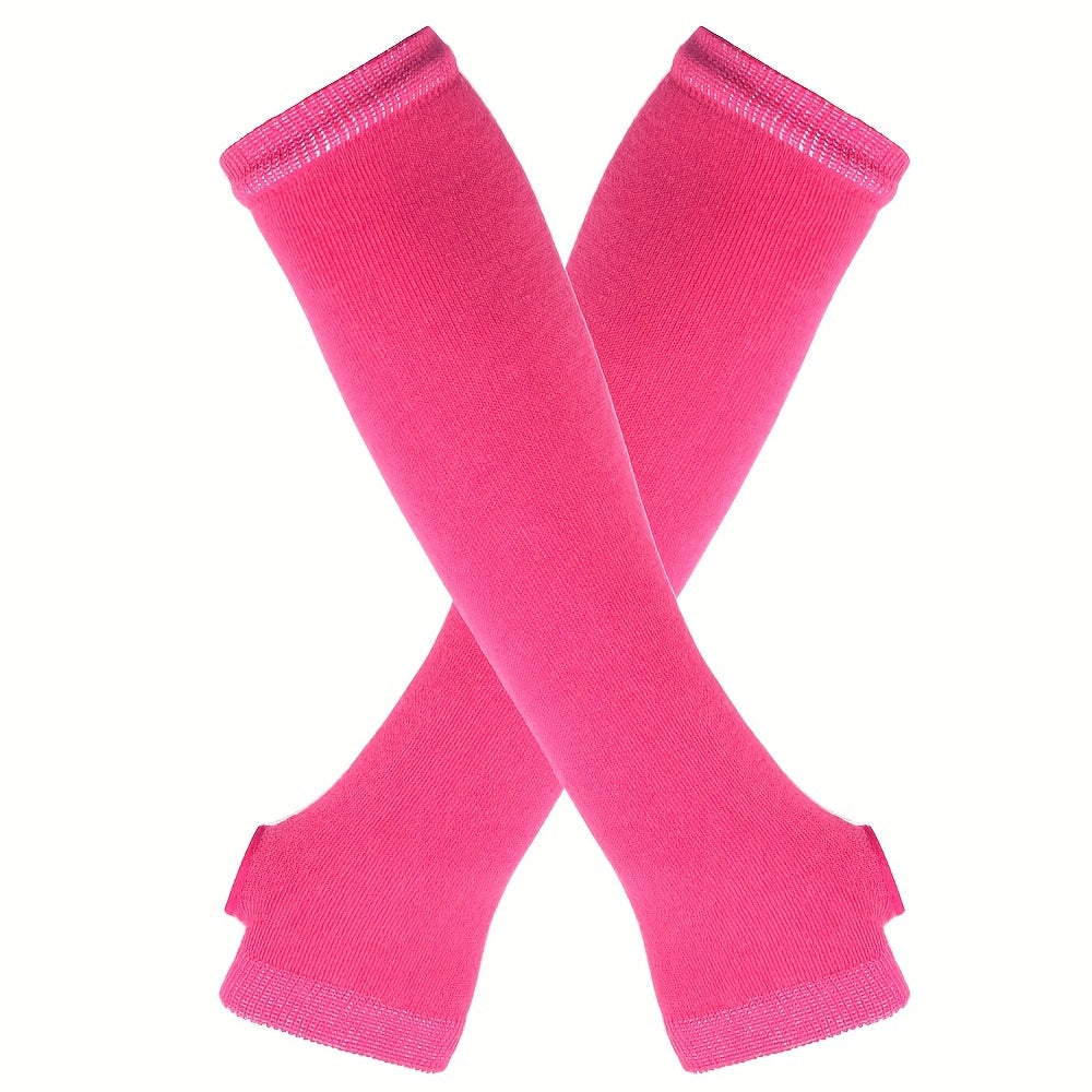Y2K Knitted Fingerless Gloves Long Sleeves