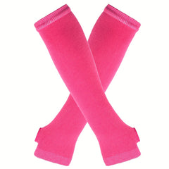 Y2K Knitted Fingerless Gloves Long Sleeves