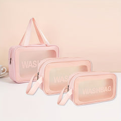 Transparent Waterproof Cosmetic Bag Hangable Makeup Storage Organizer