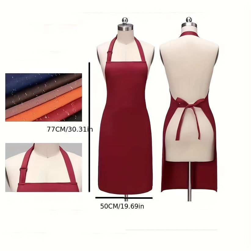 Adjustable Strap Bib Apron w/ 2 Pockets for Men & Women