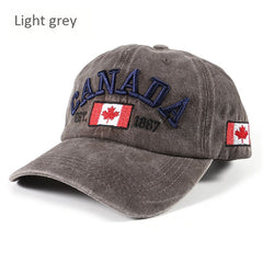 Canada Maple Leaf Baseball Cap Vintage Dad Hat Hip Hop Adjustable Sun Hat