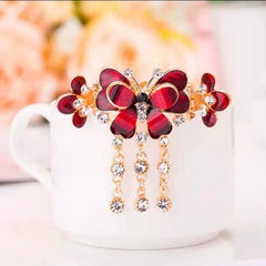 Butterfly Rhinestone Hair Clip Enamel Painted Hair Accessories