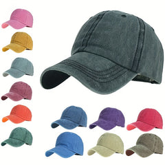 Vintage Hip Hop Baseball Cap Washed Distressed Unisex Denim Sun Hat
