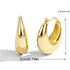 Chunky 18K Plated Huggie Hoop Earrings For Women Girls