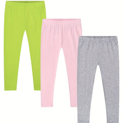 Girls High Stretch Slim Leggings Ankle Length Pants