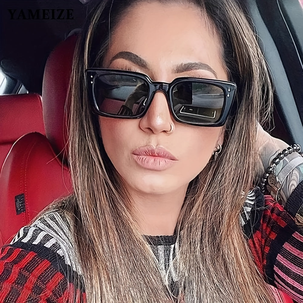 Square Sunglasses For Women Men Mirror Lens UV400