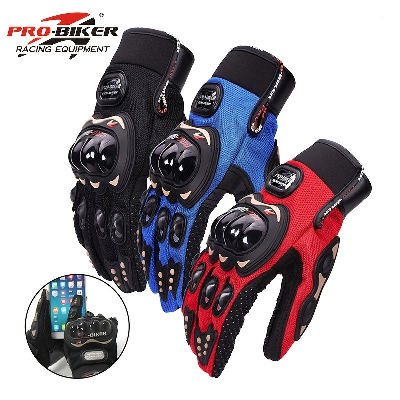 Riding Tribe Motorcycle Gloves Full Finger Touch Screen Hard Knuckle Safety
