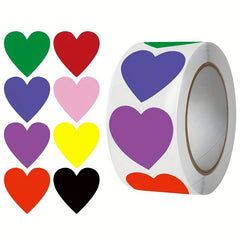 500pcs Copper Paper Thank You Stickers Colorful Heart-shaped Sealing Stickers