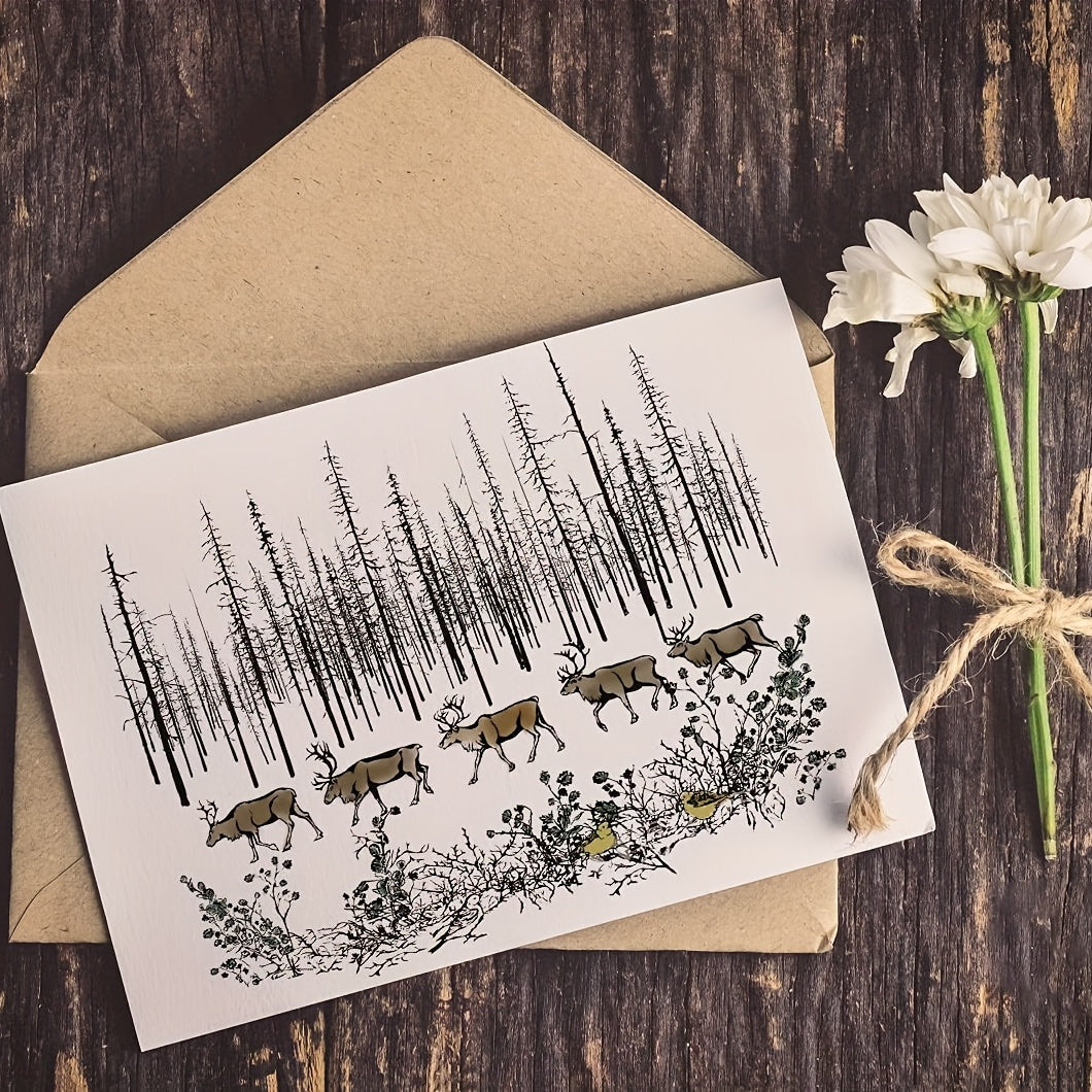 Deer Trees Transparent Stamps for DIY Scrapbooking