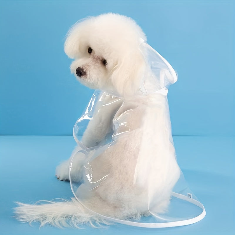Clear Hooded Pet Plastic Raincoat Poncho for Toy Small Dogs Cat Clothes