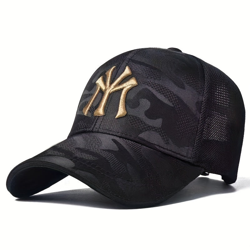 Embroidery Hip Hop Trucker Hat Mesh Baseball Cap Camo Sunshade Dad Hat