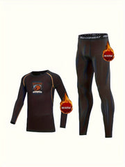 2pcs Toddler Fleece Football Set Long Sleeve Shirt & Warm Pant