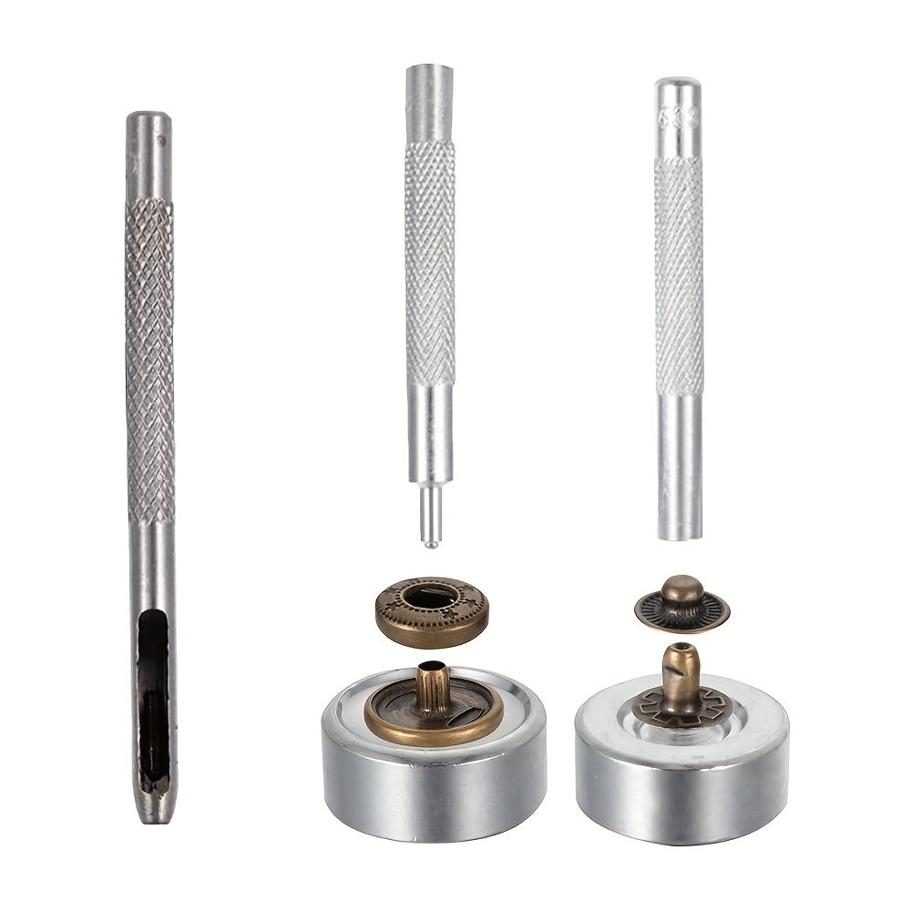 60pcs 15mm Metal Snap Fasteners Kit with Install Tools for Clothes