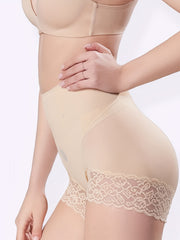 2pcs Lace Trim Tummy Control Panties Butt Lifting Women's Underwear