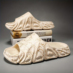 Men's Non Slip Platform Slides Comfortable Pillowy Slides