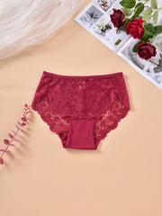 3pk Plus Size Floral Lace Stretchy Panties Set