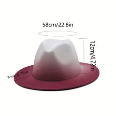 Gradient Wide Brim Fedora Hats for Outdoor Events