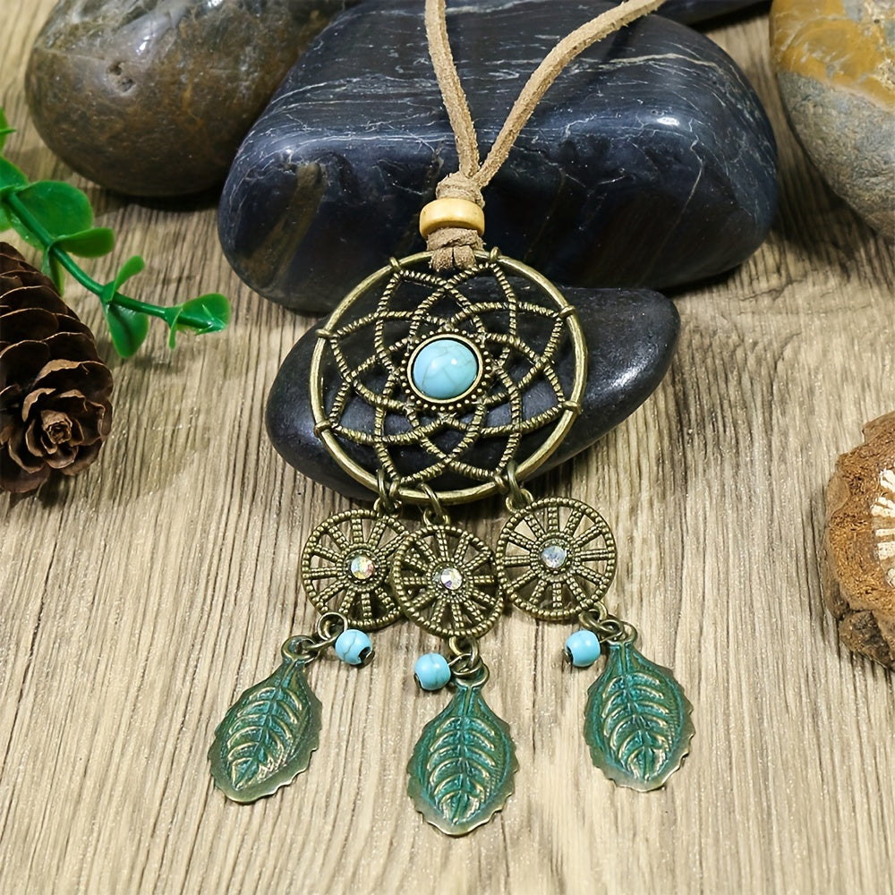 Boho Style Pendant Necklace Feather Tassel & Shell Pendant