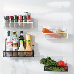 Wall-mounted Grid Storage Rack for Kitchen Supplies and Spices