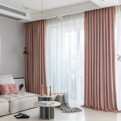 Pink Velvet Curtain Grommet Top Bedroom Office Kitchen Living Room Study Decor