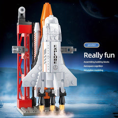 Space Rocket Building Block Model Easy to Assemble Holiday Gift