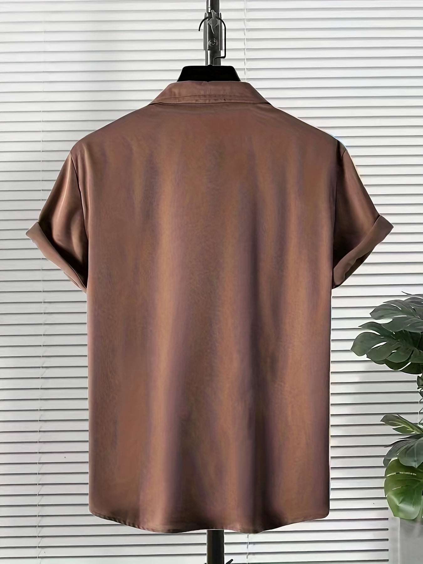 Solid Men's Short Sleeve Shirt for Summer Vacation