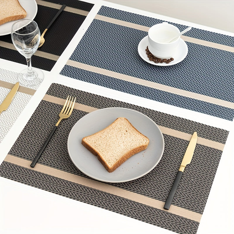 2pcs PVC Placemats Dining Table Mat Set Cup Wine Decor M