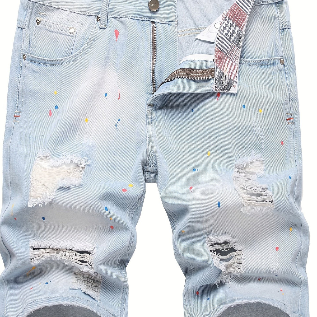 Distressed Denim Shorts Men s Street Style Summer Wear