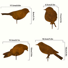 4pcs Metal Bird Silhouette Decorations for Gardens, Farmhouses, Outdoor Decor