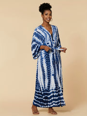 Tie Dye Cover Up Shirt V Neck Loose Fit Kimono Beachwear Boho Style Women's Swim