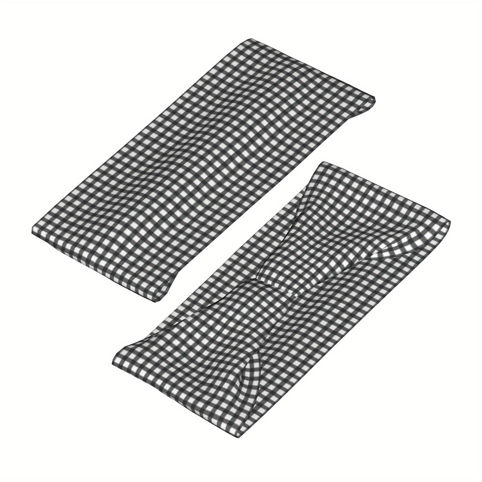 Men's Vintage Headband Plaid Pattern Lightweight Fabric Non Slip Hairband