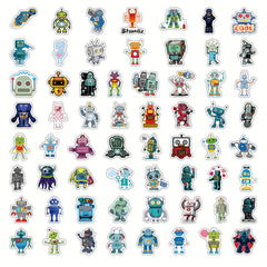 60pcs Robot Stickers Waterproof Vinyl Decal Stickers