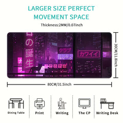 Cyberpunk Style Large E-sport Mouse Pad Non-slip Washable Rubber Material