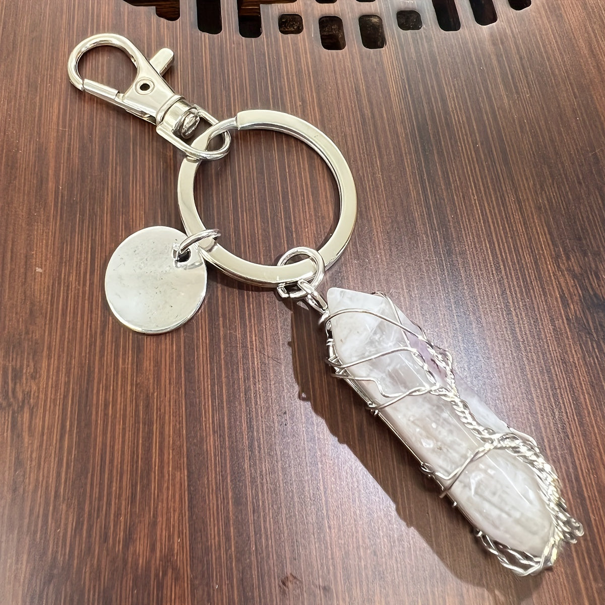 Tree Of Life Crystal Keychain Healing Stone Pendant Creative Gift