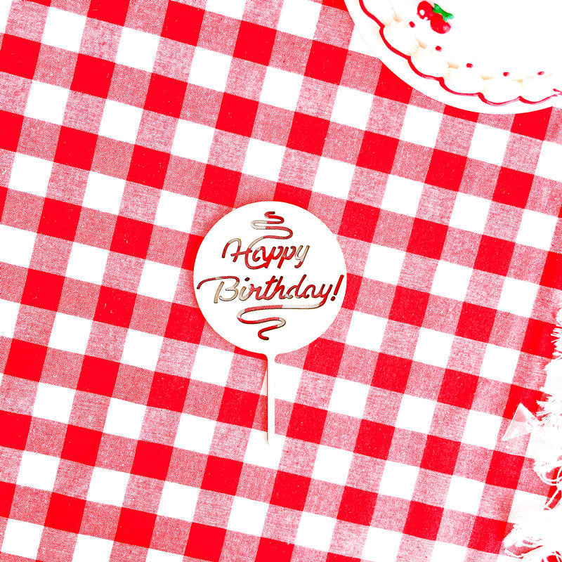 Wooden Cake Decor Party Tassel Stand Cake Sticker