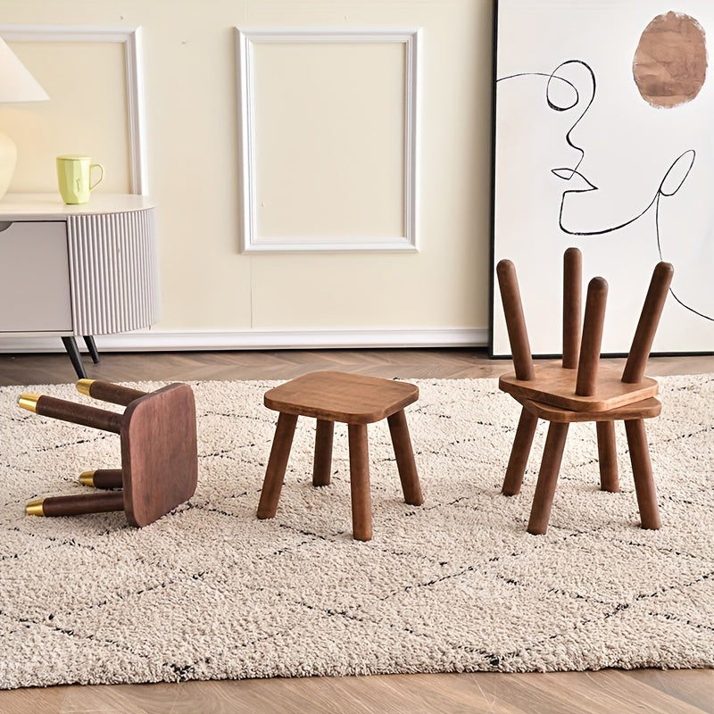 Solid Wood Shoe Changing Stool for Living Room Entrance Bathroom Bedroom