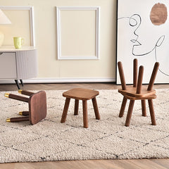 Solid Wood Shoe Changing Stool for Living Room Entrance Bathroom Bedroom
