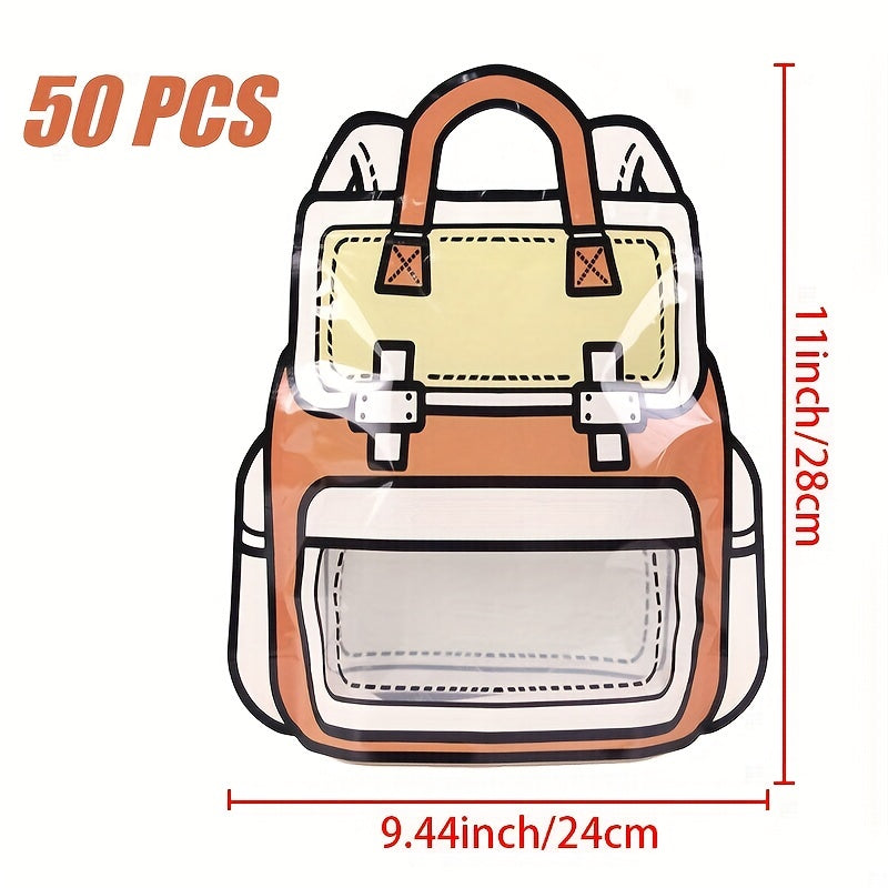 School Bag Shaped Ziplock Bag With Window, Fun Back To School Packaging