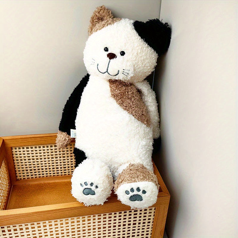 Flower Cat Plush Toy with Pockets