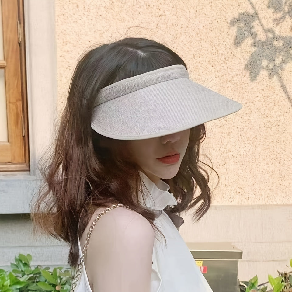 Casual Visor Hat Wide Brim UV Protection Sun Hat Lightweight Summer Travel