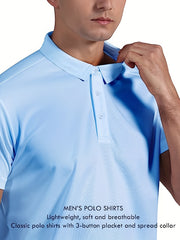 5pcs Men's Active Breathable Shirts for Golf & Business