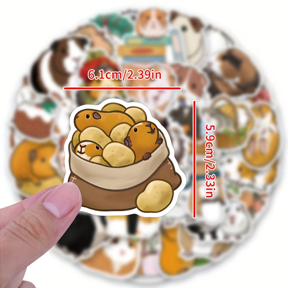 50pcs Guinea Pig Vinyl Stickers for Scrapbooking Diaries Water Bottles