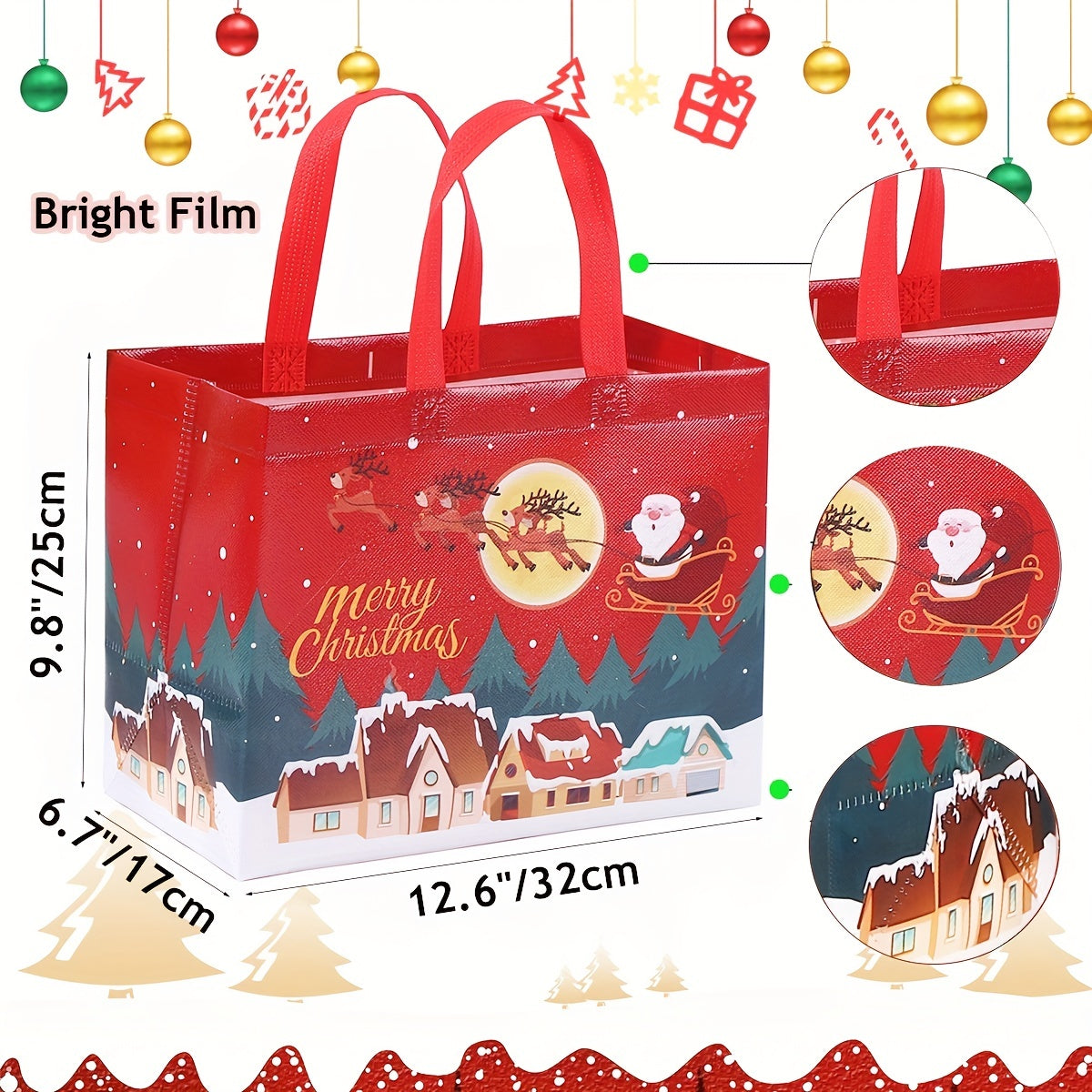 4pcs Large Christmas Gift Bags With Handles