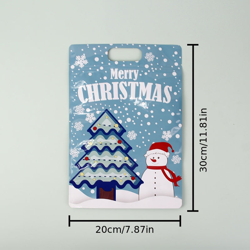 10pcs Christmas Handheld Sealed Bone Bag Inner Transparent Subbag