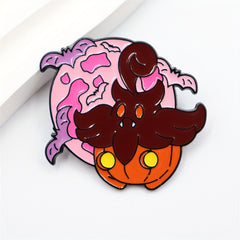 Pumpkin Bat Troublemaker Metal Brooch for Men
