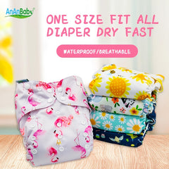 Printed Cloth Diapers for 3 25kg Babies, Washable & Reusable